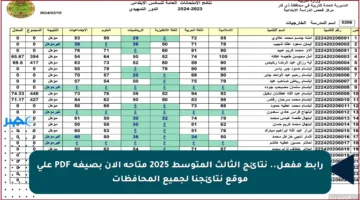 رابط مفعل.. نتائج الثالث المتوسط 2025 متاحة الآن بصيغة PDF على موقع نتائجنا لجميع المحافظات